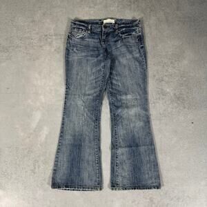 Maurices Molliflare Flare Denim Medium Wash Jeans - Size: 7/8 Short